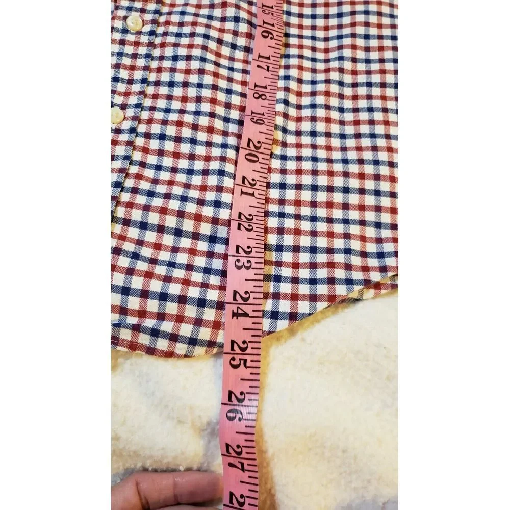 Ralph Lauren Button‎ Up Shirt Boys L (14-16) Red Blue White Checker Pony Preppy